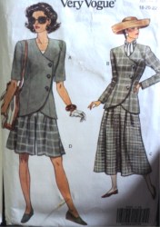 8302 EZ VOGUE ASYMMETRIC JACKET, SPLIT SKIRT LENGTHS PATTERN 18-22 Uncut